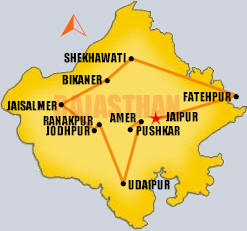 rajasthan tourist circuit map